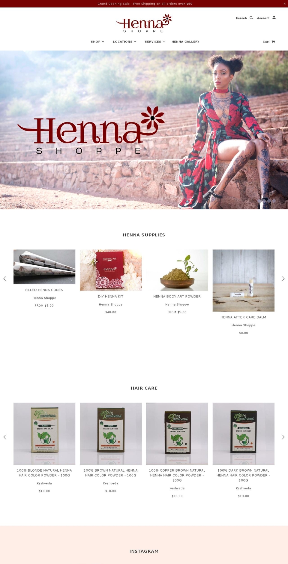 hennaindustries.com — Shopify storefront screenshot