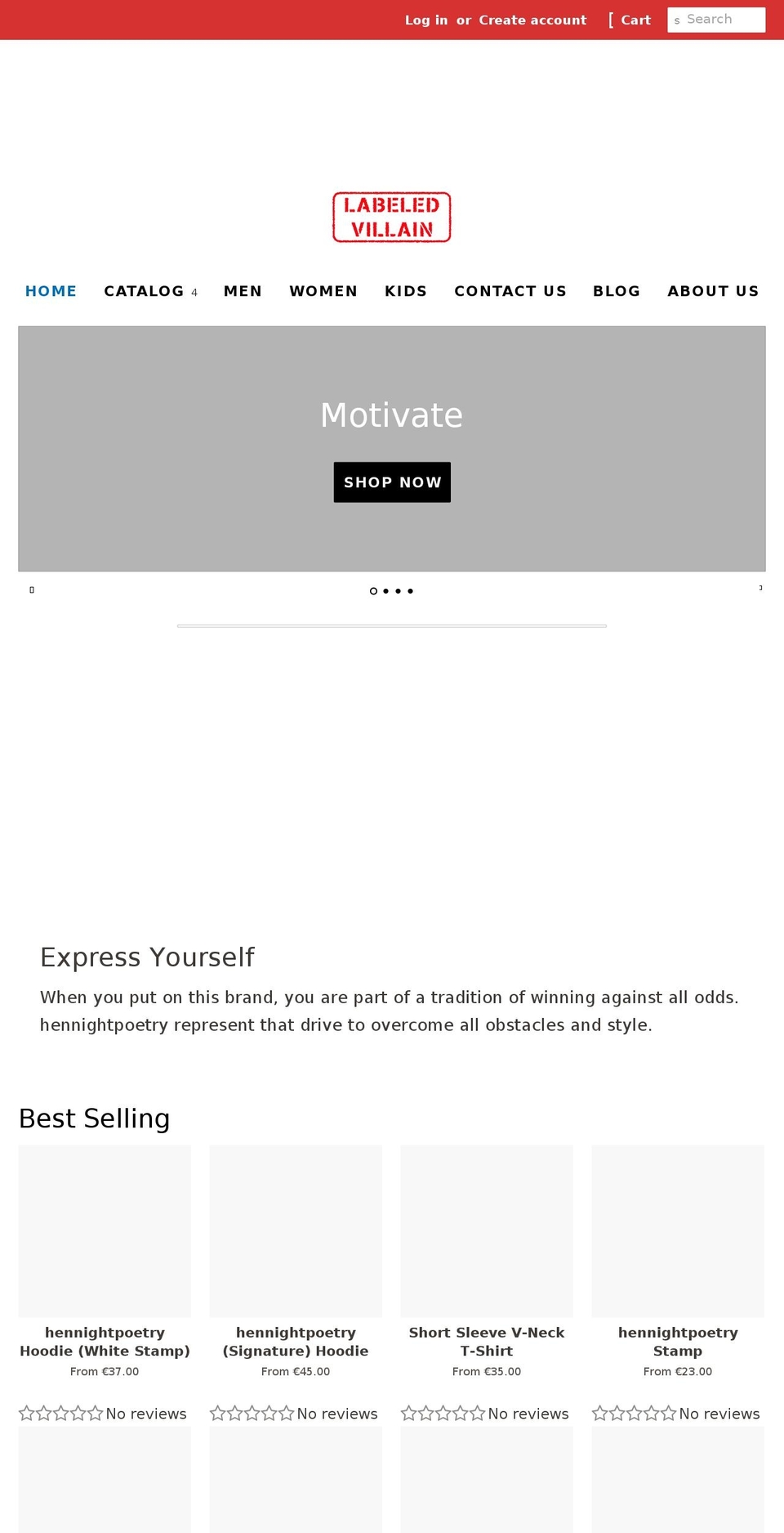 hennightpoetry.com shopify website screenshot