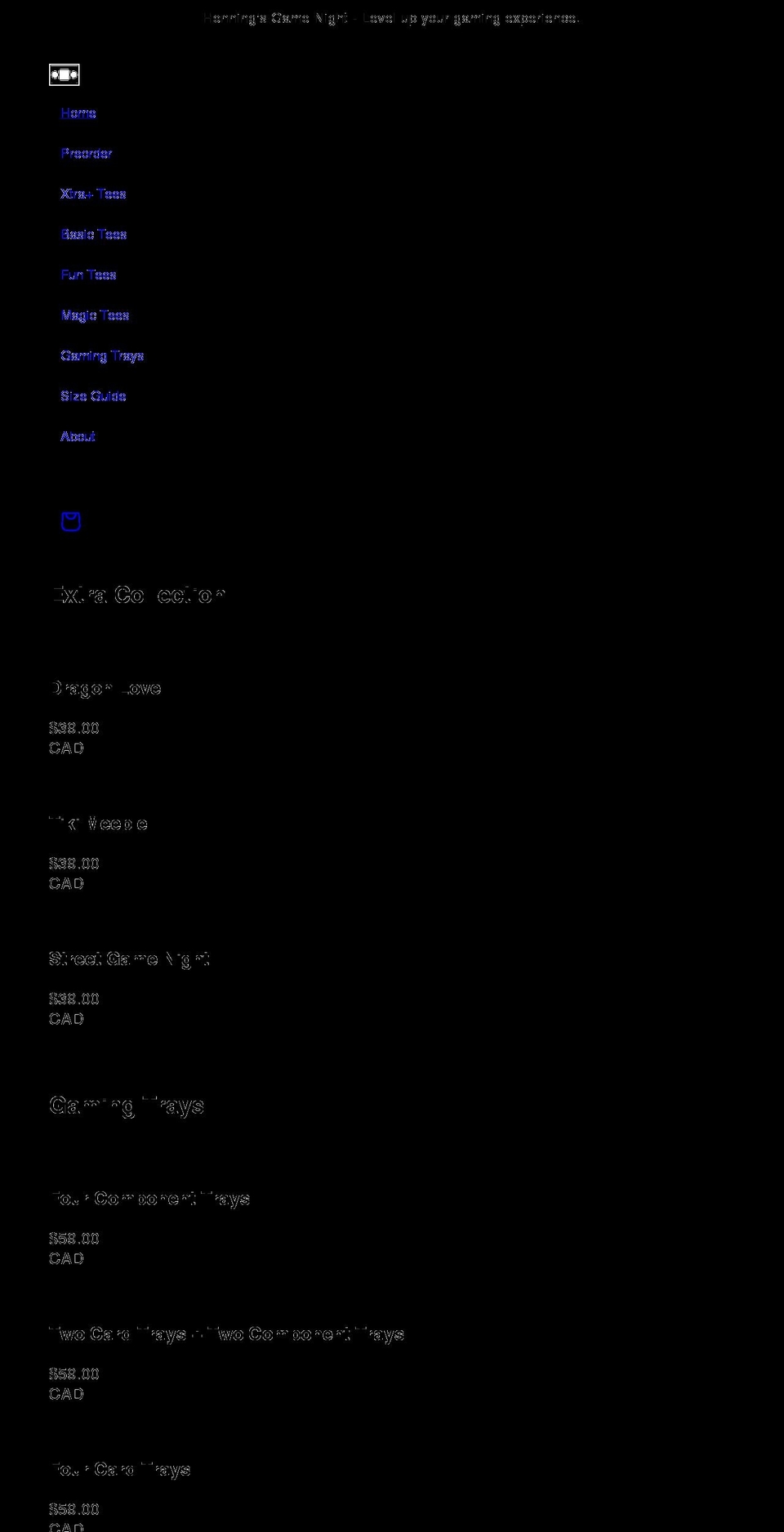 henningsgamenight.com shopify website screenshot
