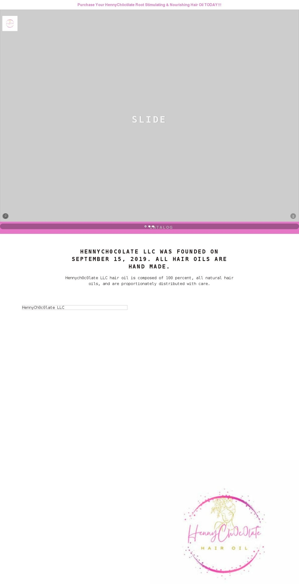 hennych0c0late.com shopify website screenshot