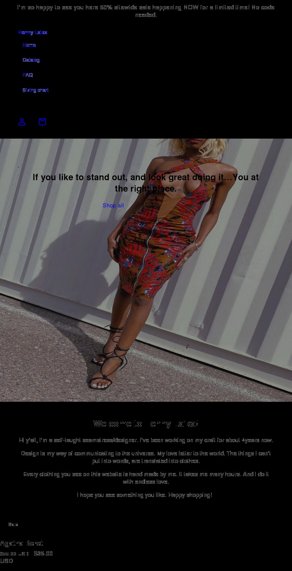 hennylaika.com shopify website screenshot