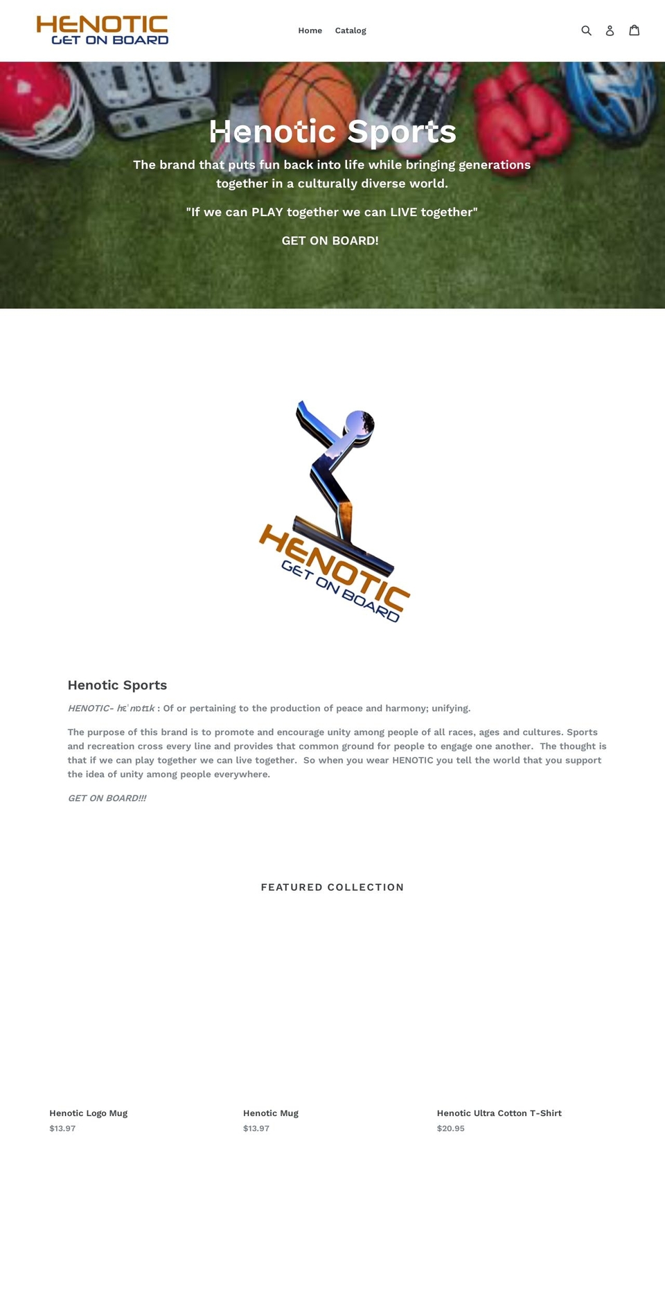 henoticsports.com — Shopify storefront screenshot