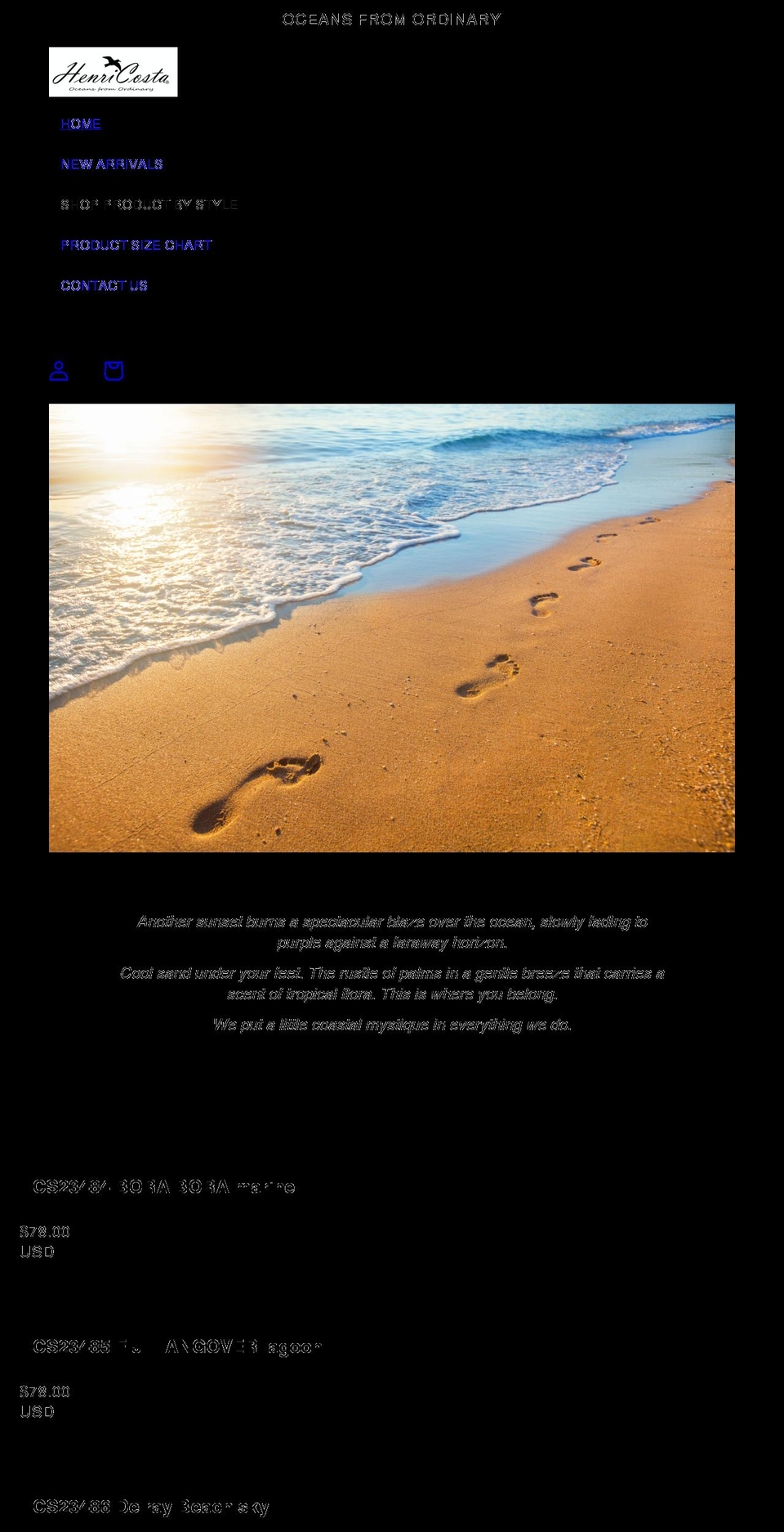 henri-costa.com shopify website screenshot