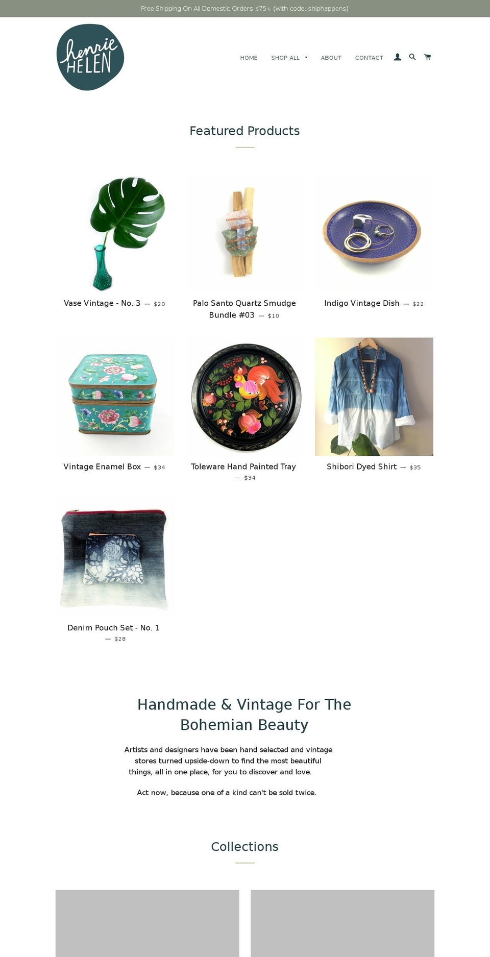 henriehelen.com shopify website screenshot