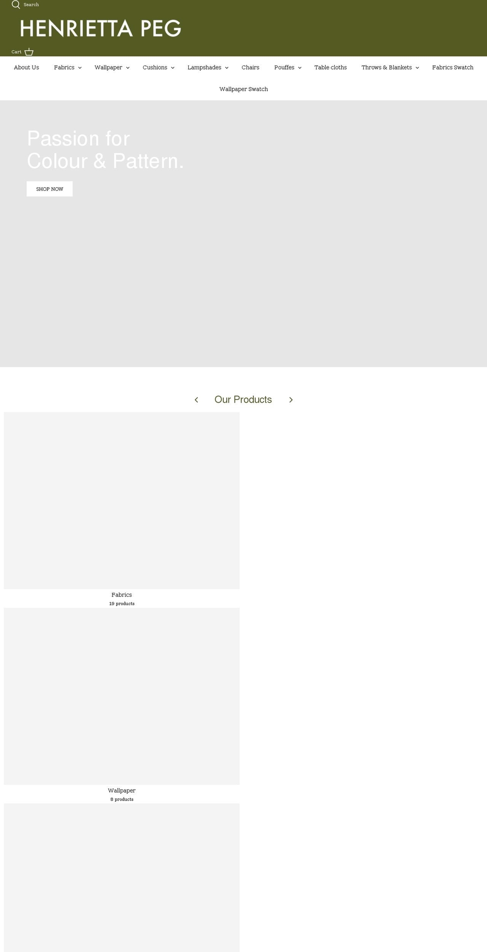 henriettapeg.co.uk shopify website screenshot