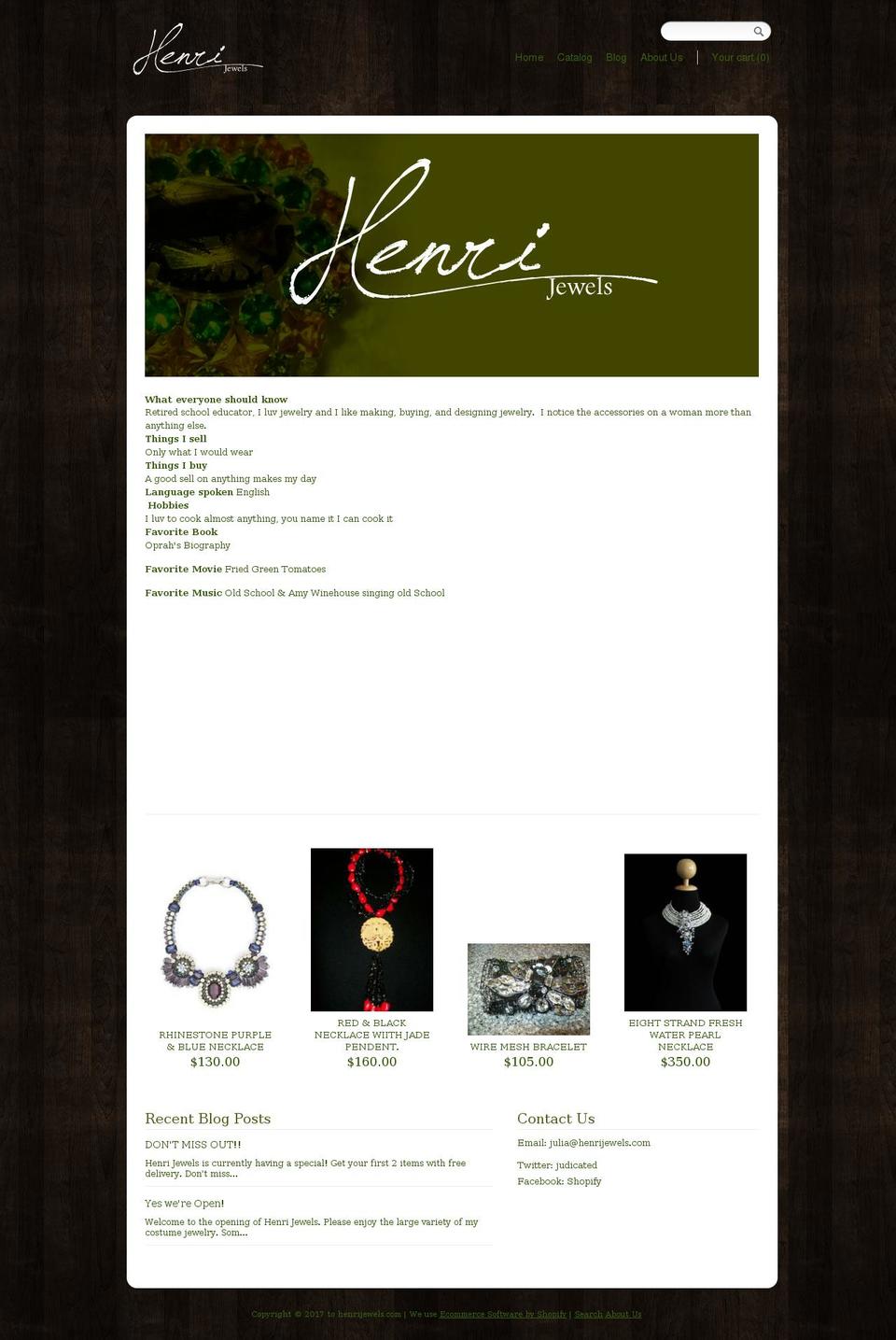 Woodland Shopify theme site example henrijewels.com