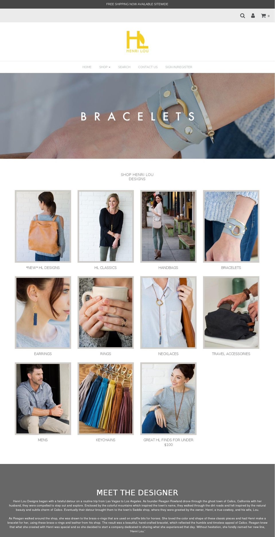 henriloujewelry.com — Shopify storefront screenshot