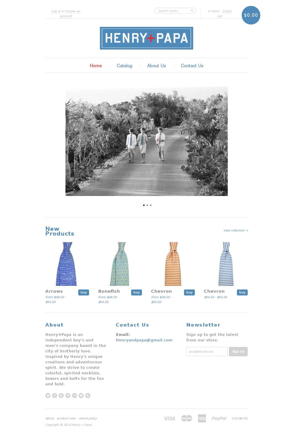 henryandpapa.com — Shopify storefront screenshot