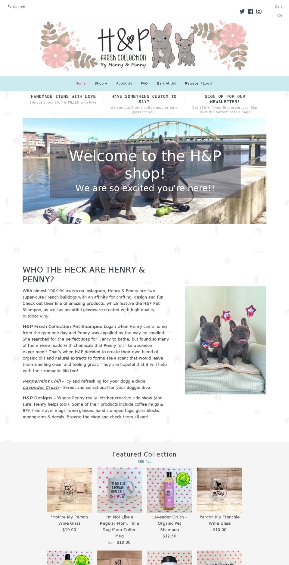 henryandpenny.com shopify website screenshot
