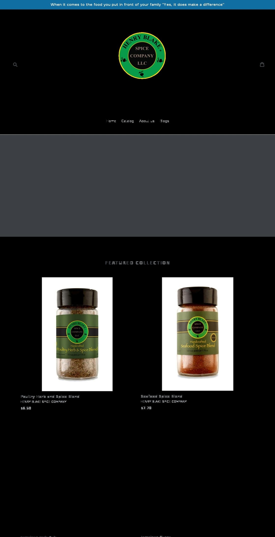 henryblakespicecompany.com shopify website screenshot