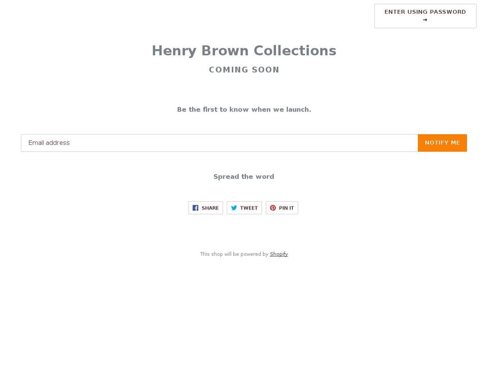 henrybrowncollections.com — Shopify storefront screenshot