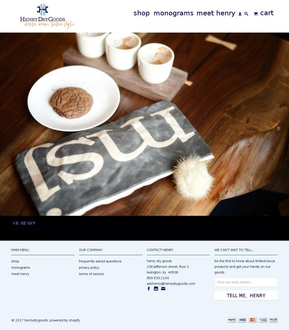 henrydrygoods.com shopify website screenshot