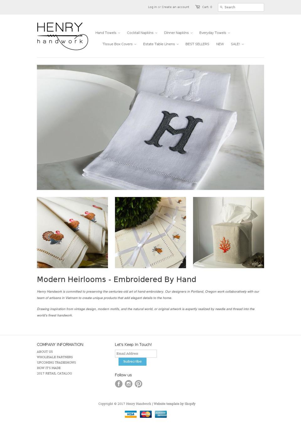 henryhandwork.com shopify website screenshot