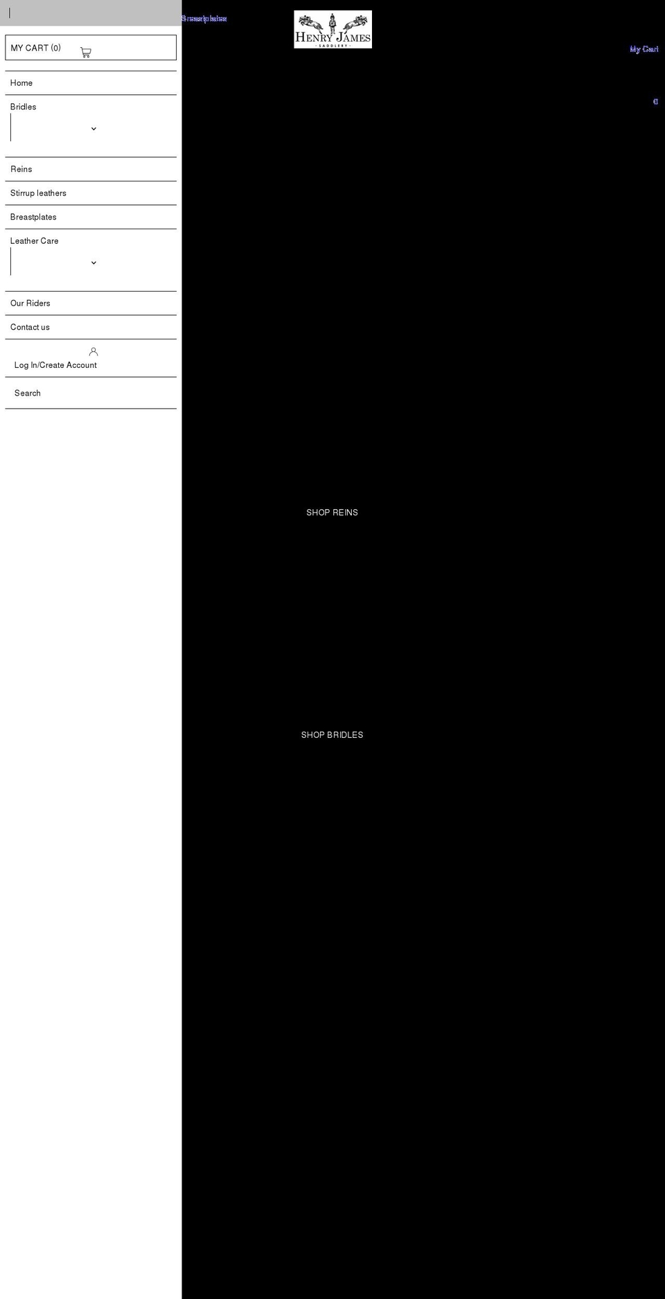 henryjamessaddlery.co.uk shopify website screenshot