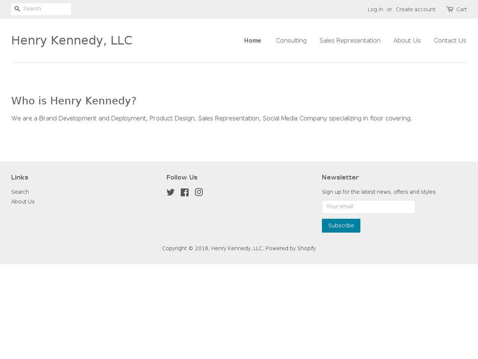 henrykennedy.com — Shopify storefront screenshot