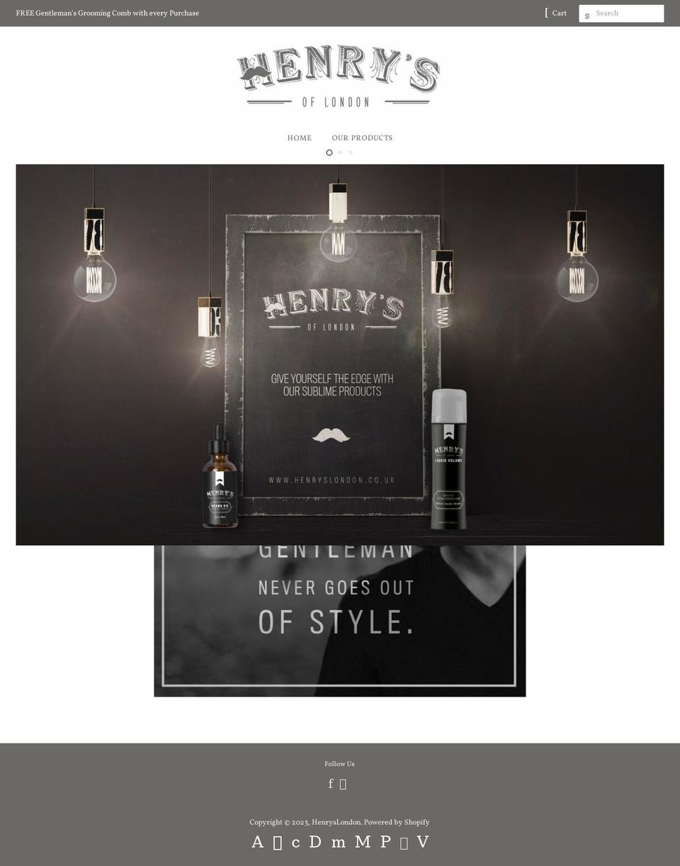 henryslondon.co.uk shopify website screenshot