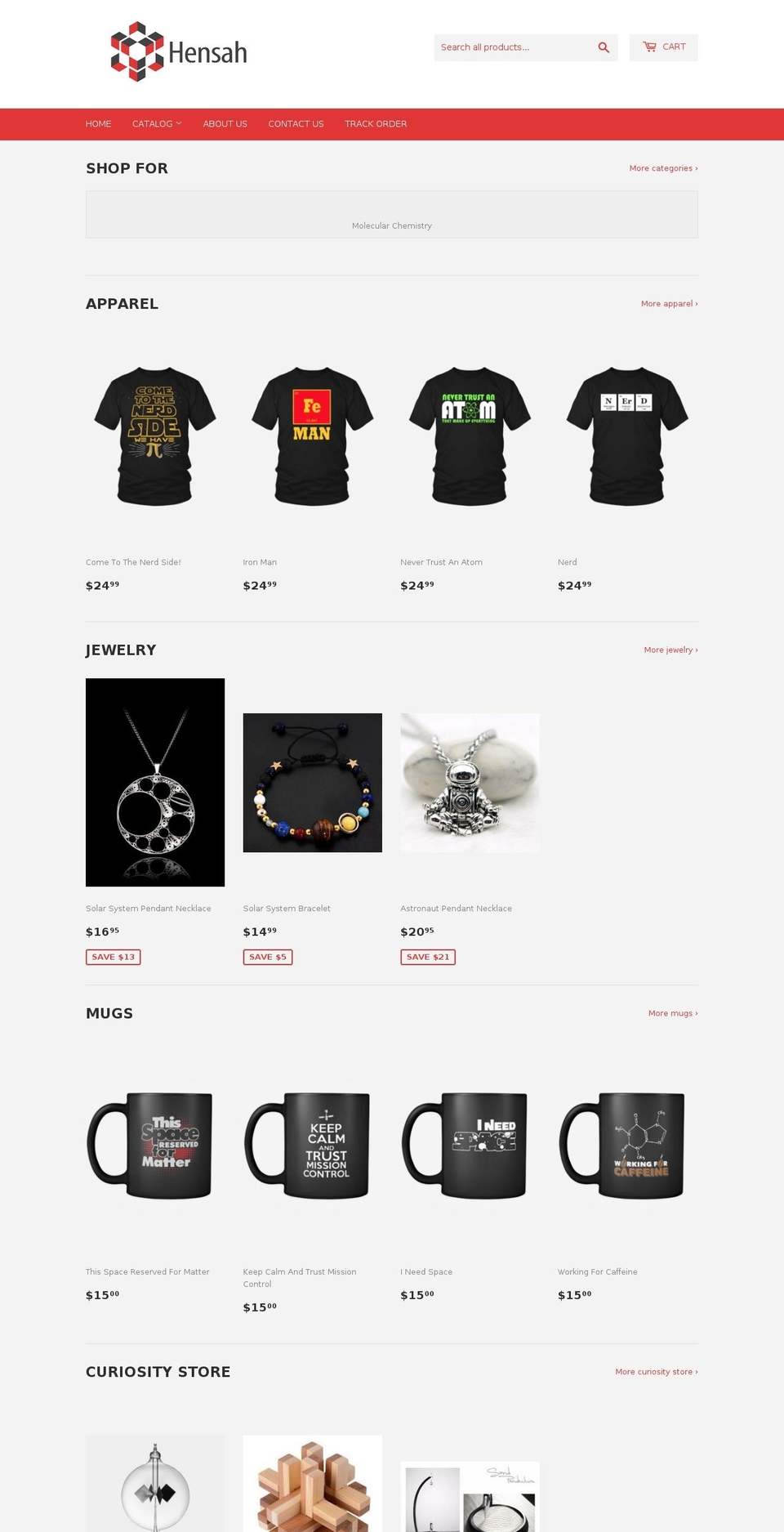 hensah.com shopify website screenshot