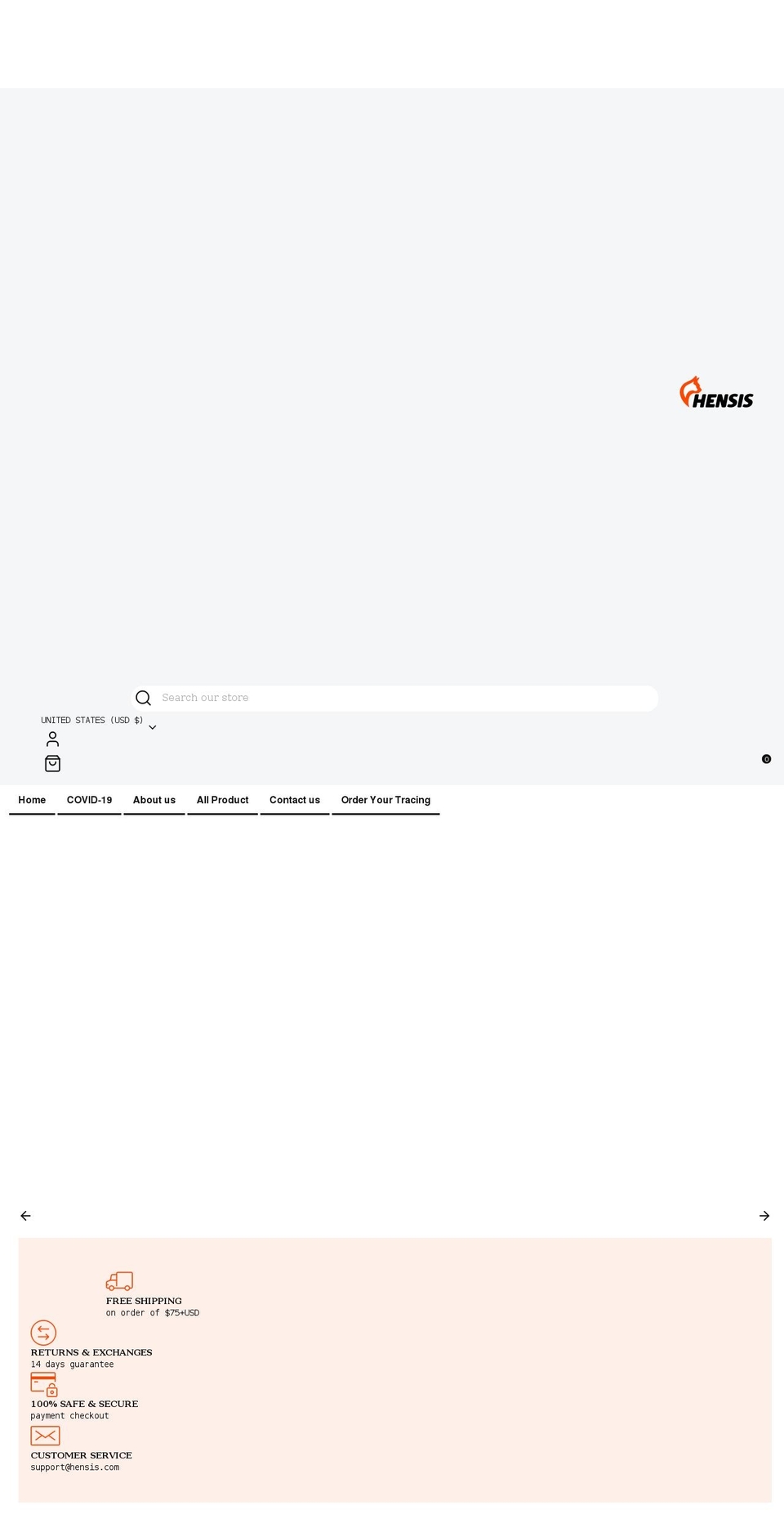 hensis.com shopify website screenshot