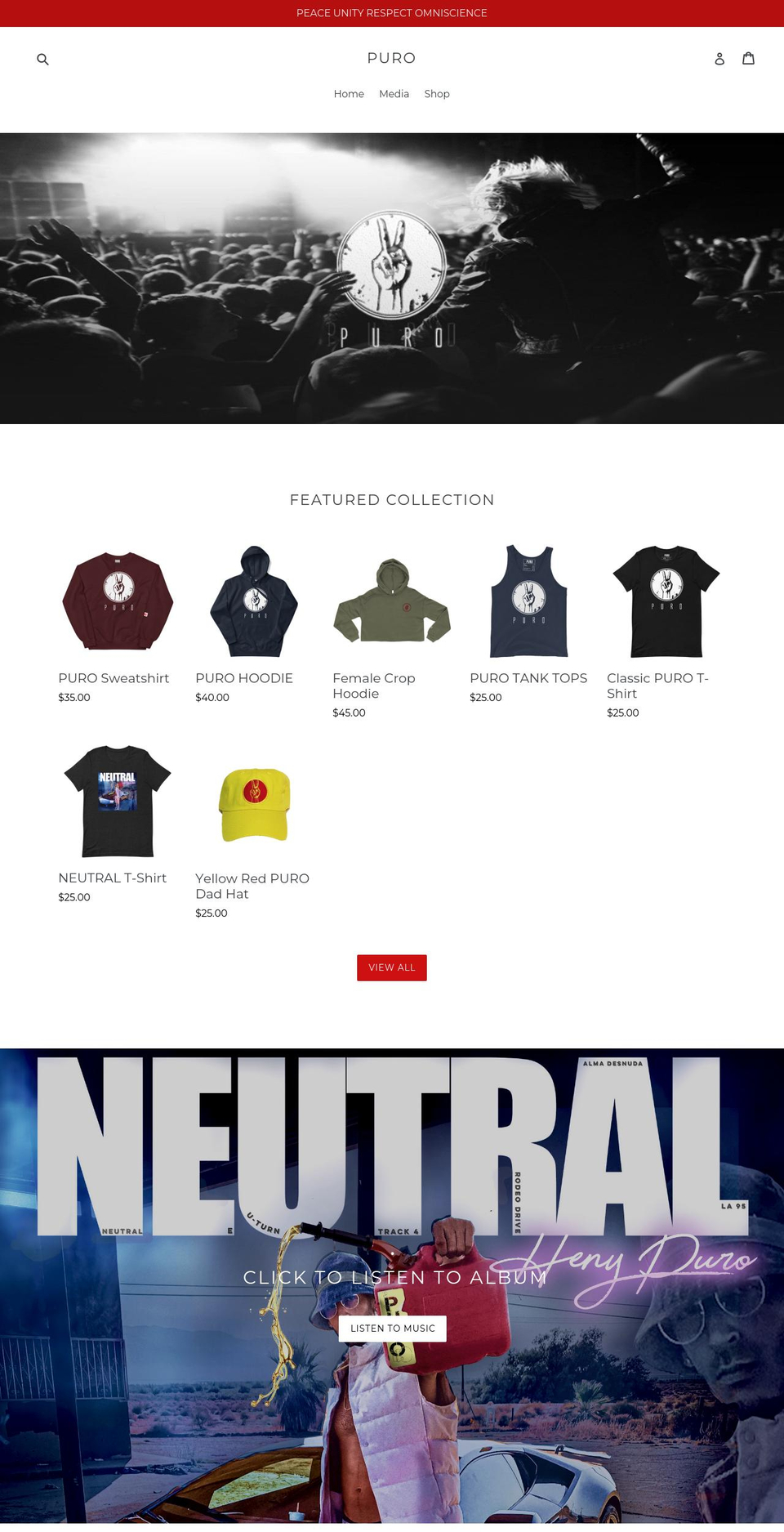 henypuro.com shopify website screenshot