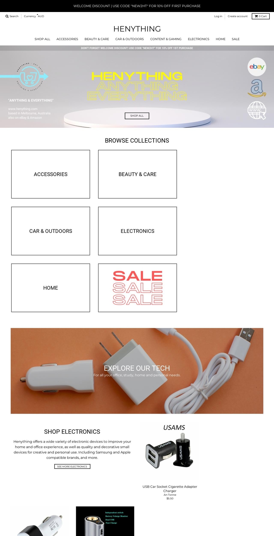 henything.com shopify website screenshot