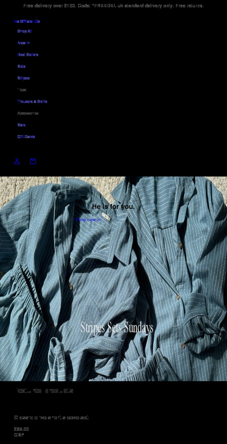 heofficial.com shopify website screenshot