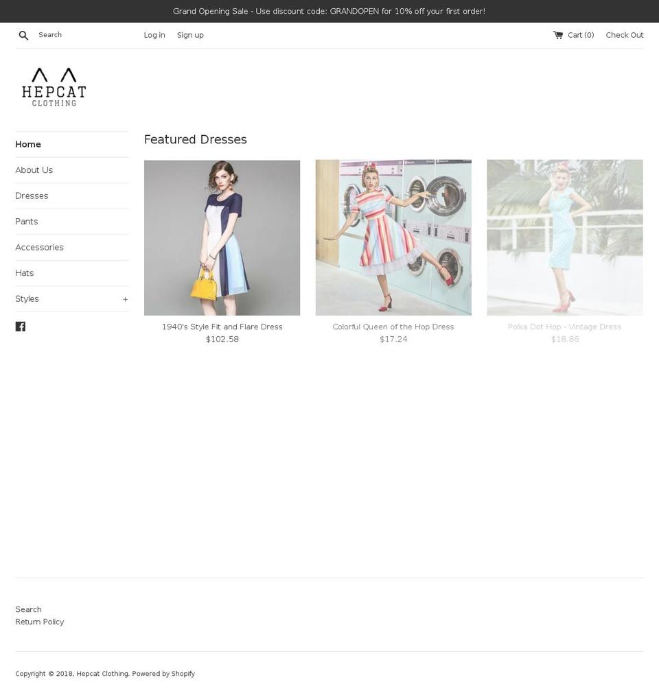 hepcatclothing.com — Shopify storefront screenshot