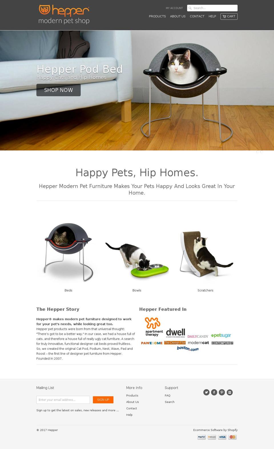 hepperhome.com shopify website screenshot