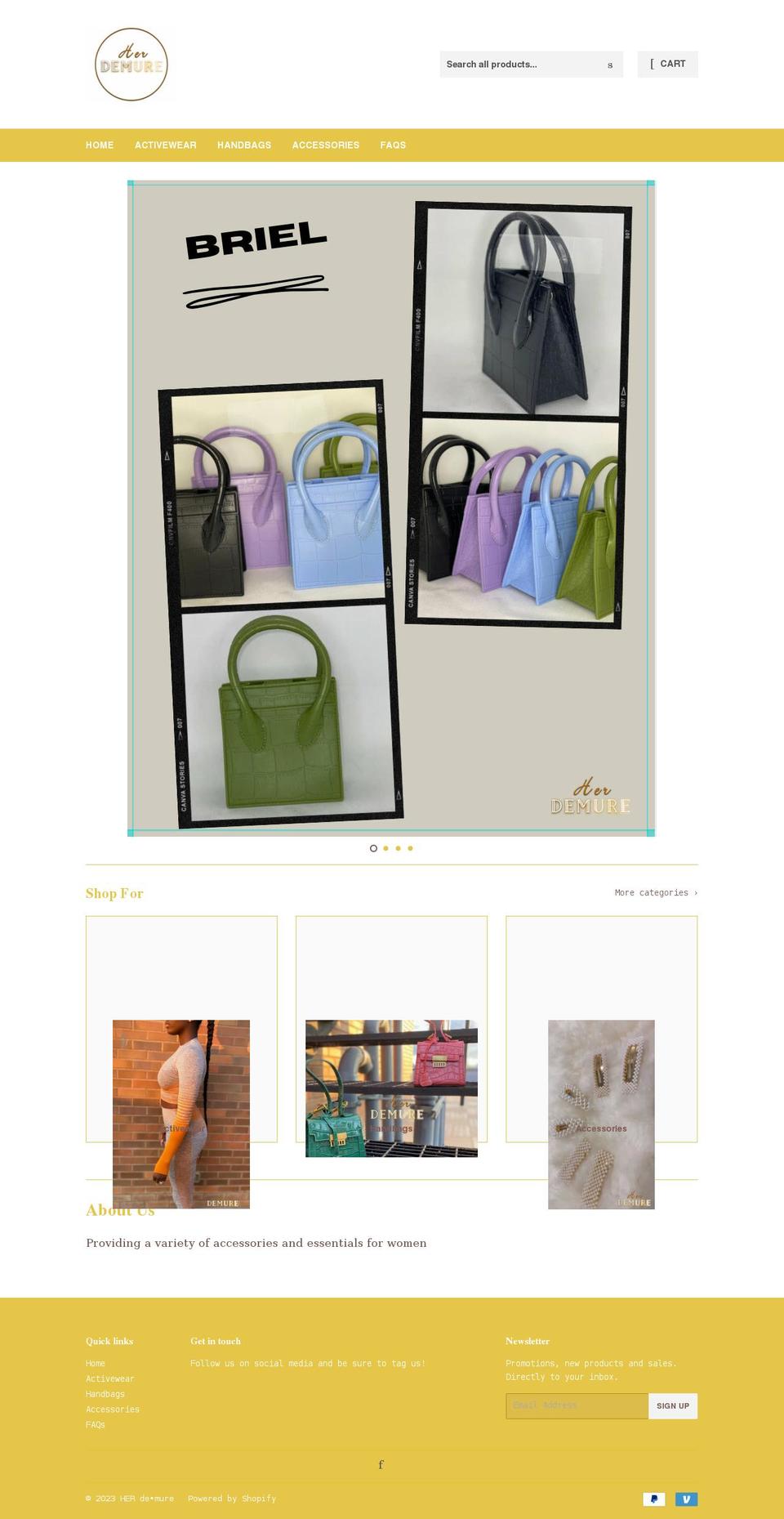 her-demure.com shopify website screenshot