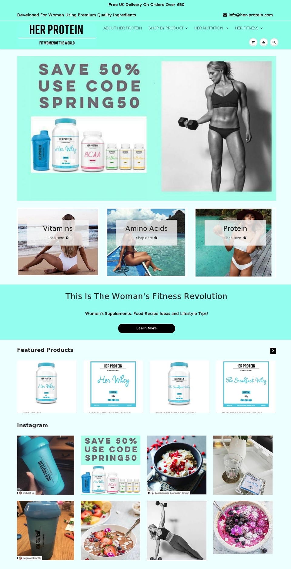 her-protein.com — Shopify storefront screenshot