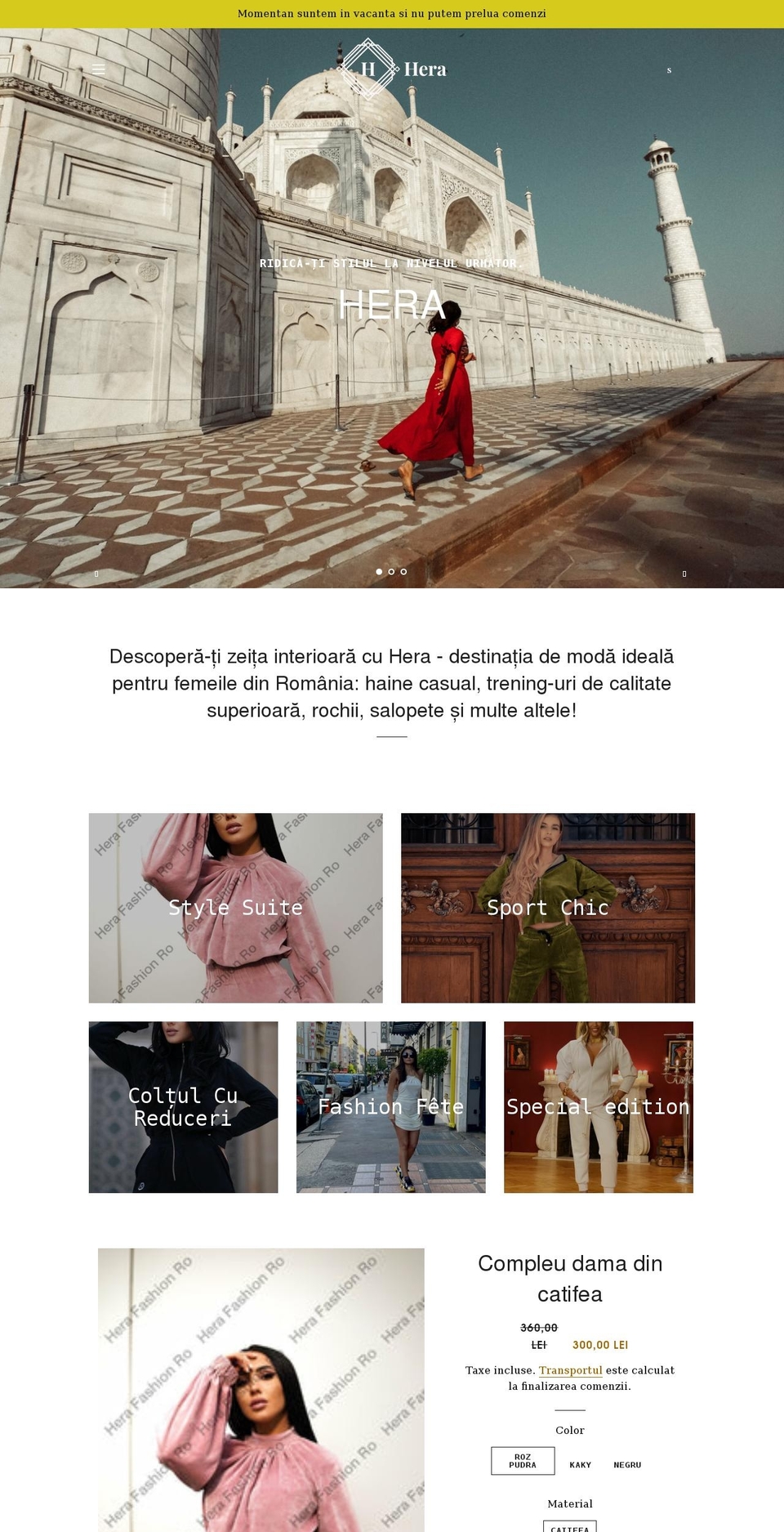 hera-fashion.com shopify website screenshot