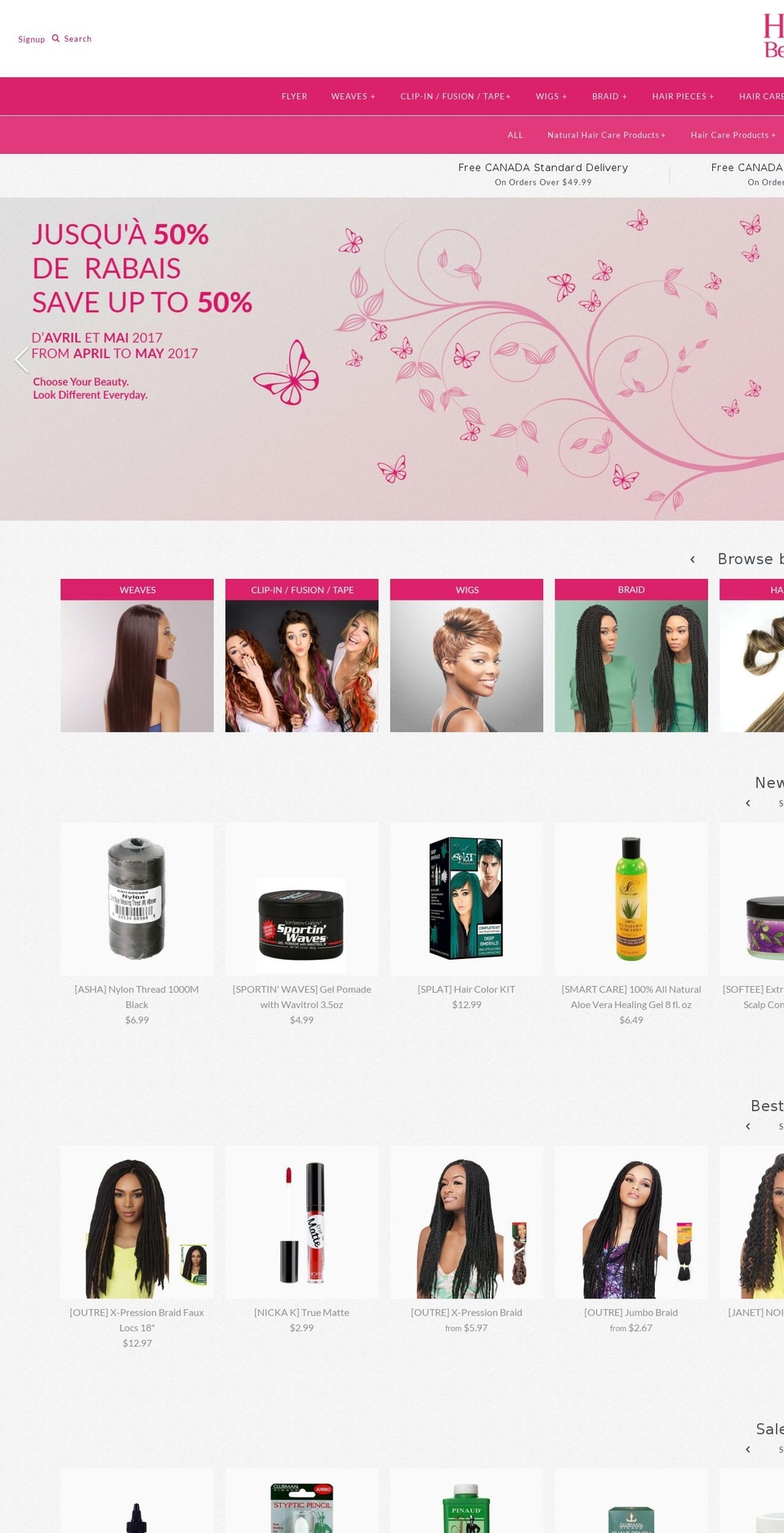 Kalles Shopify theme site example herabeauty.ca