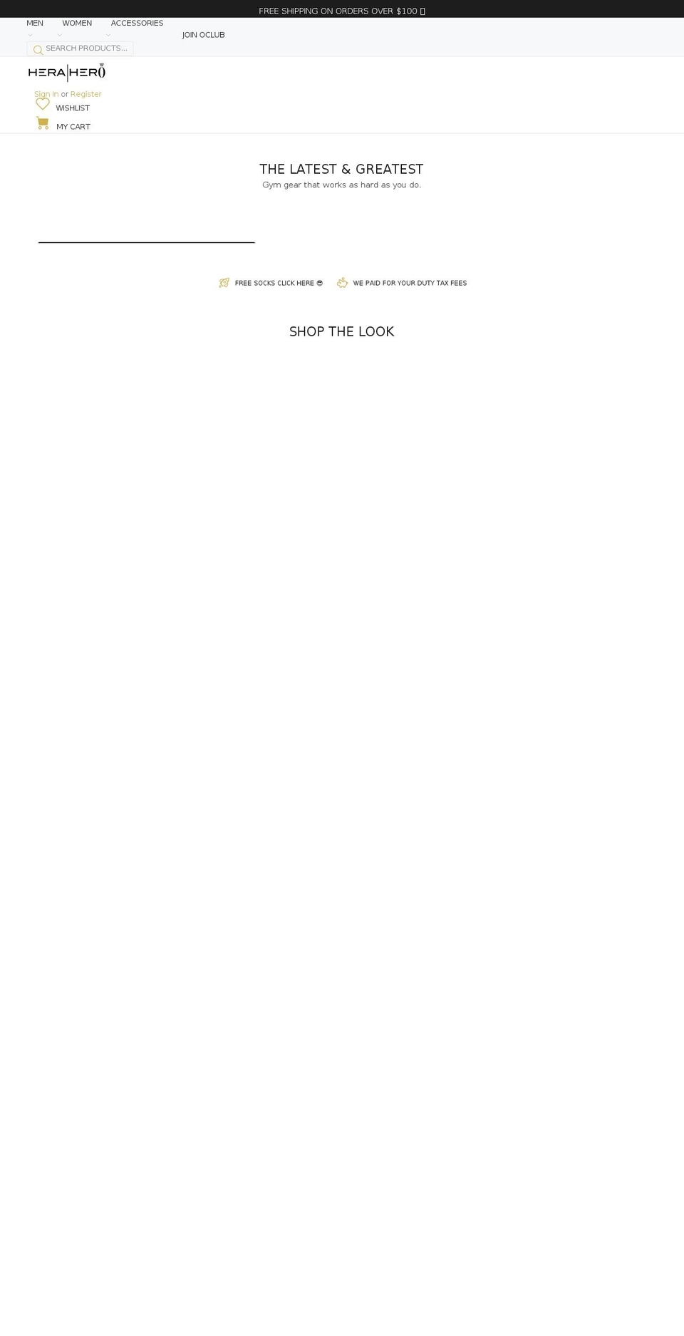 heraxhero.com — Shopify storefront screenshot