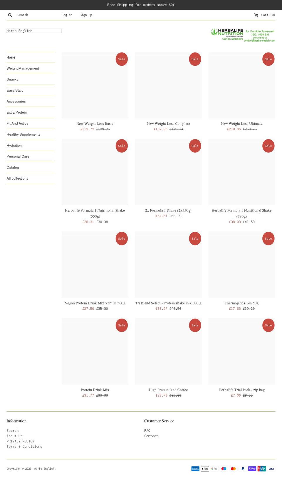 herba-english.com shopify website screenshot