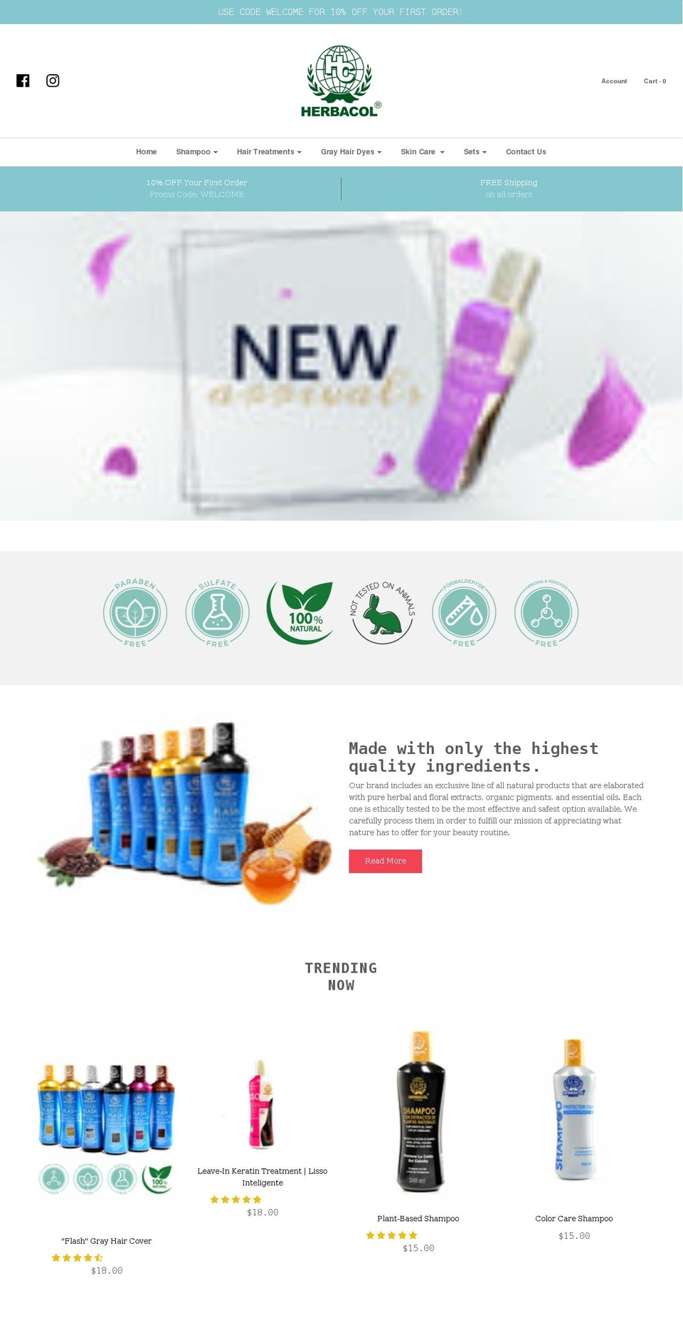 herbacolus.com shopify website screenshot