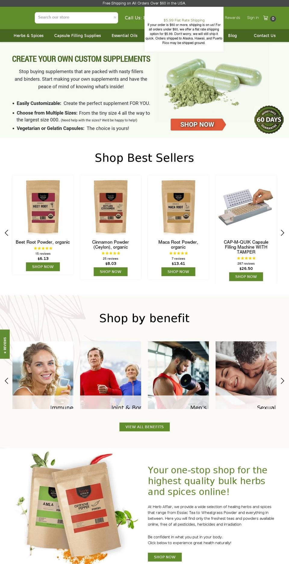 herbaffair.com — Shopify storefront screenshot