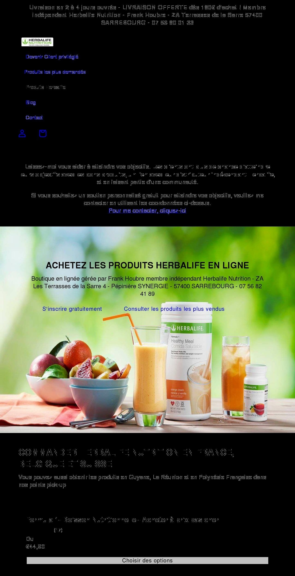 herbal-nutrition.fr shopify website screenshot