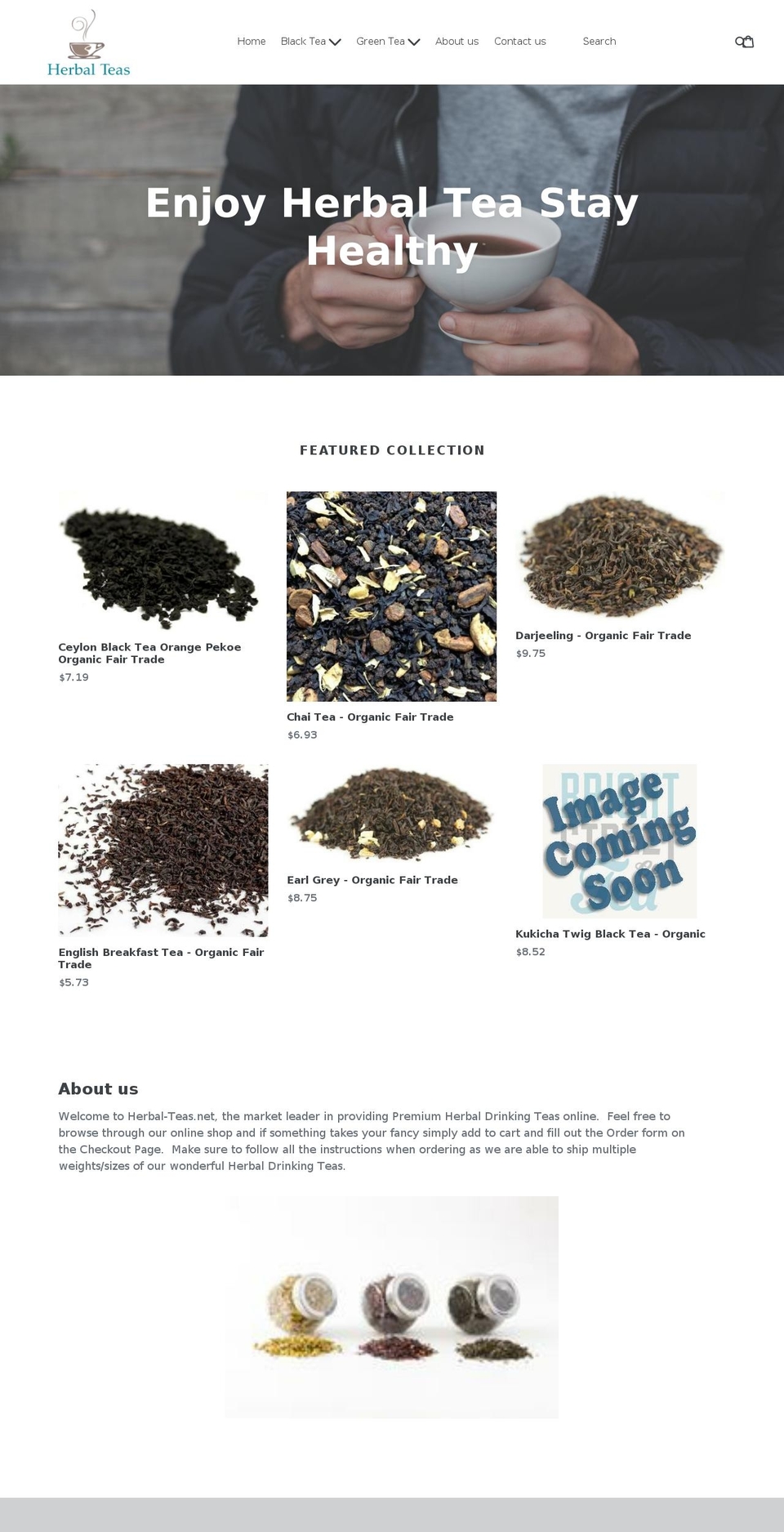herbal-teas.net shopify website screenshot
