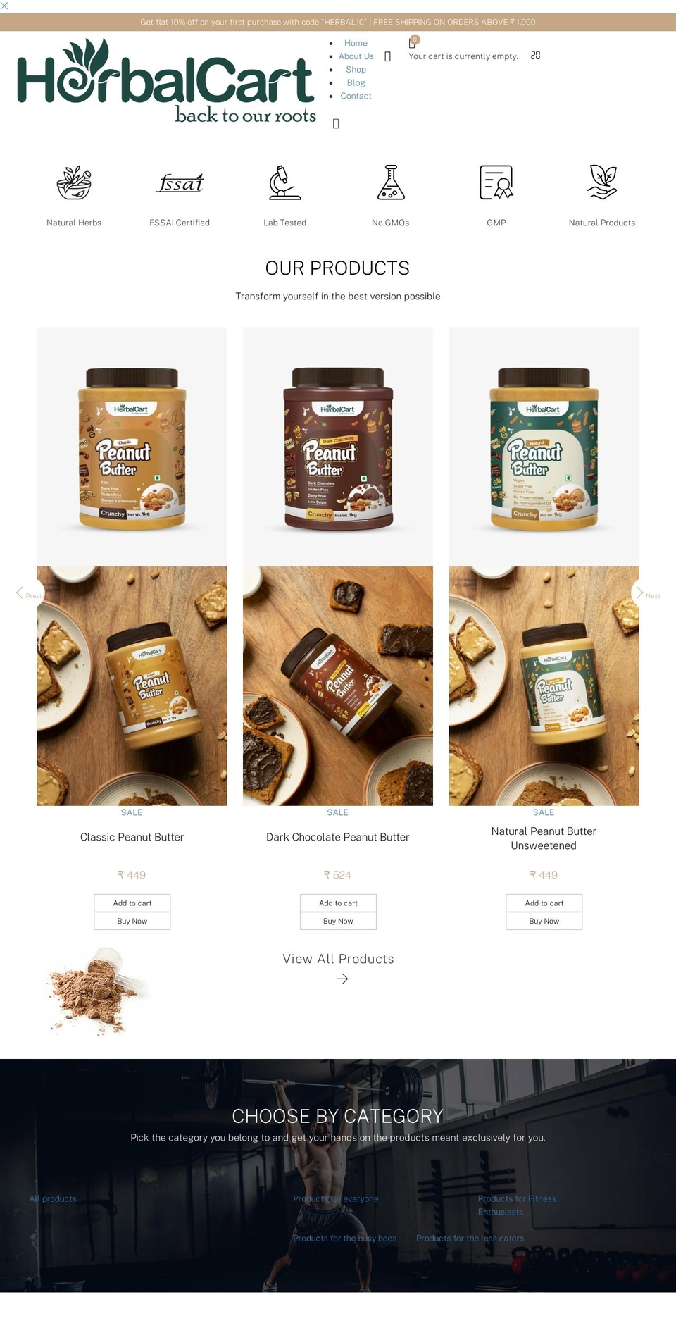 Spring Shopify theme site example herbalcart.in