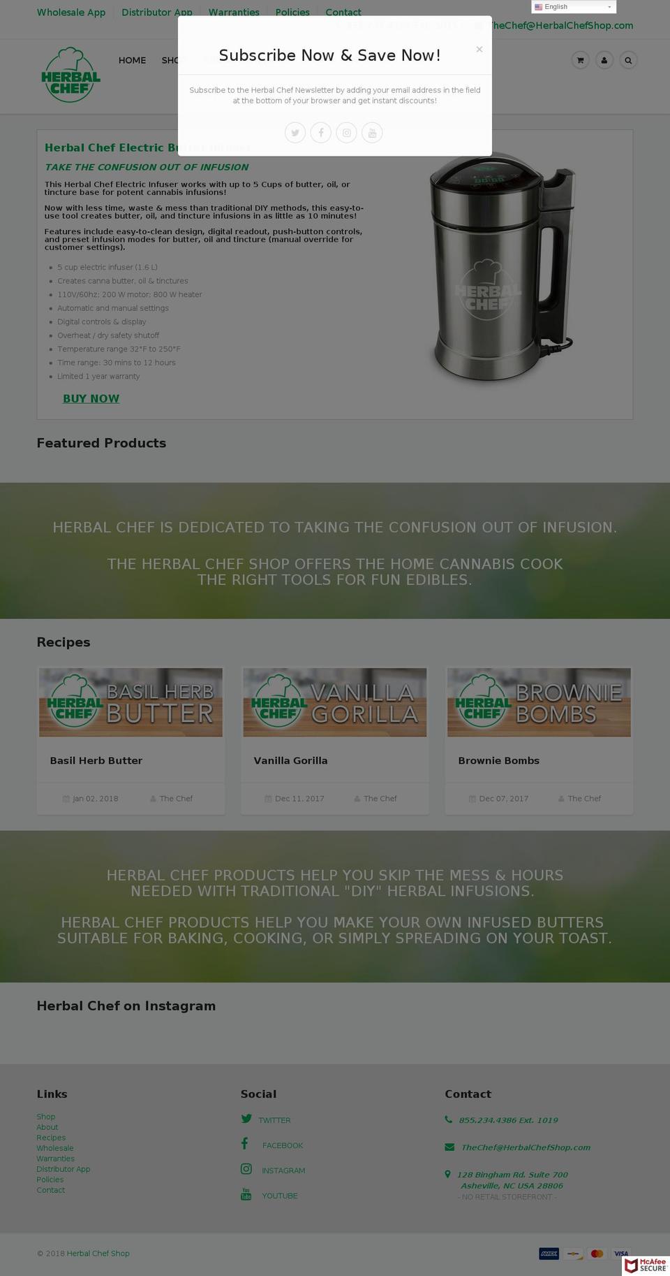 herbalchef.net shopify website screenshot