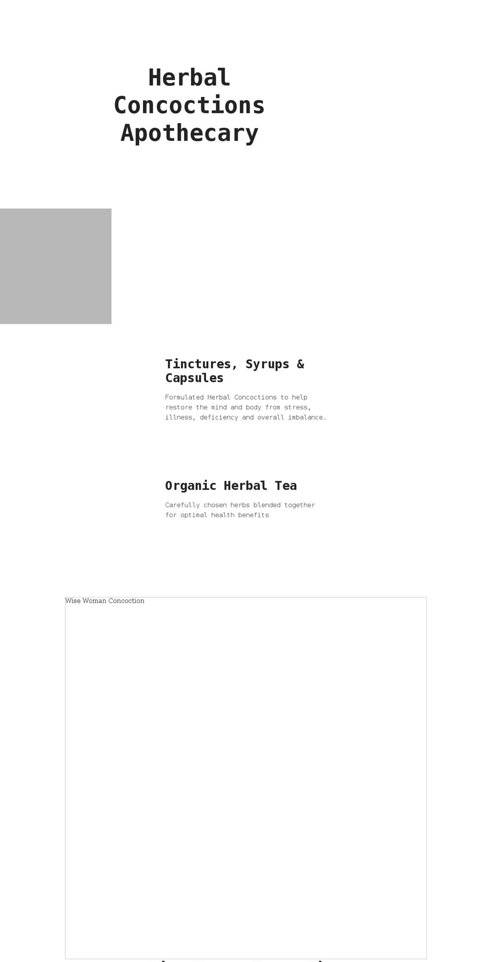 herbalconcoctions.org shopify website screenshot