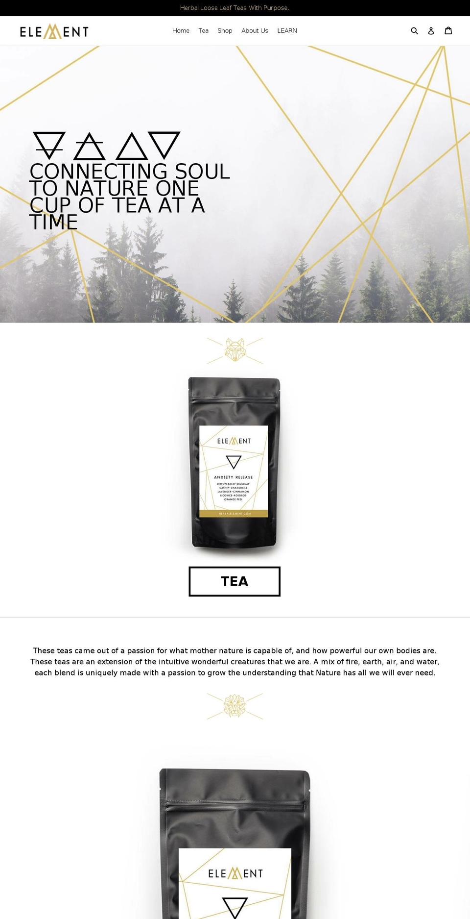 herbalelement.com shopify website screenshot