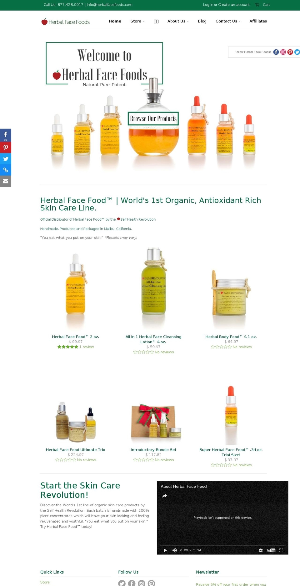 herbalfacefoods.com shopify website screenshot