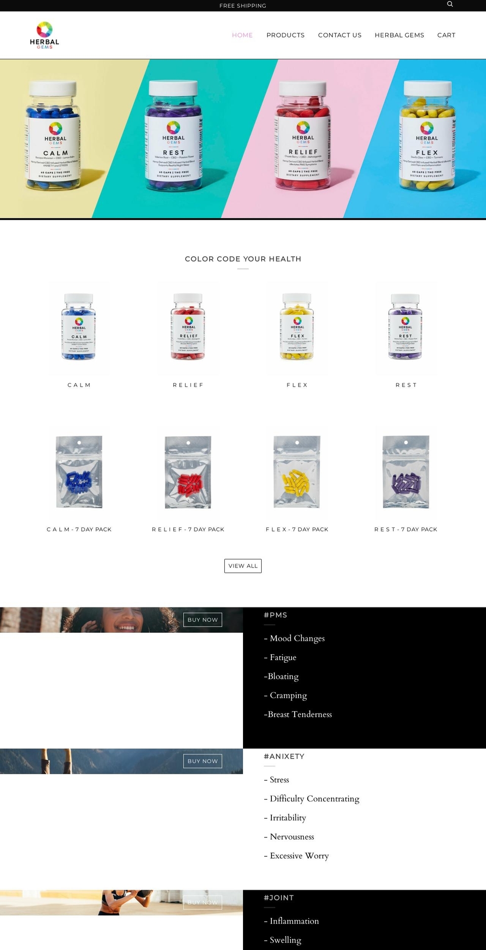 herbalgemscbd.com shopify website screenshot