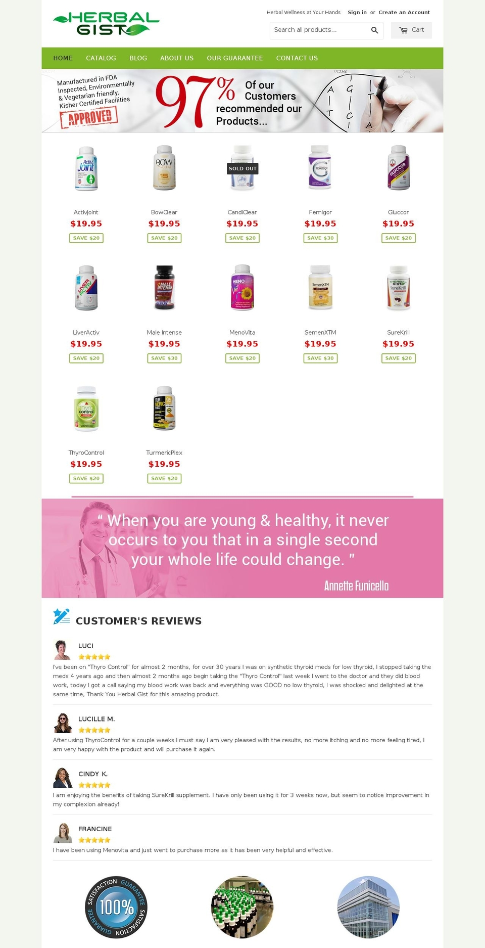 herbalgist.com shopify website screenshot