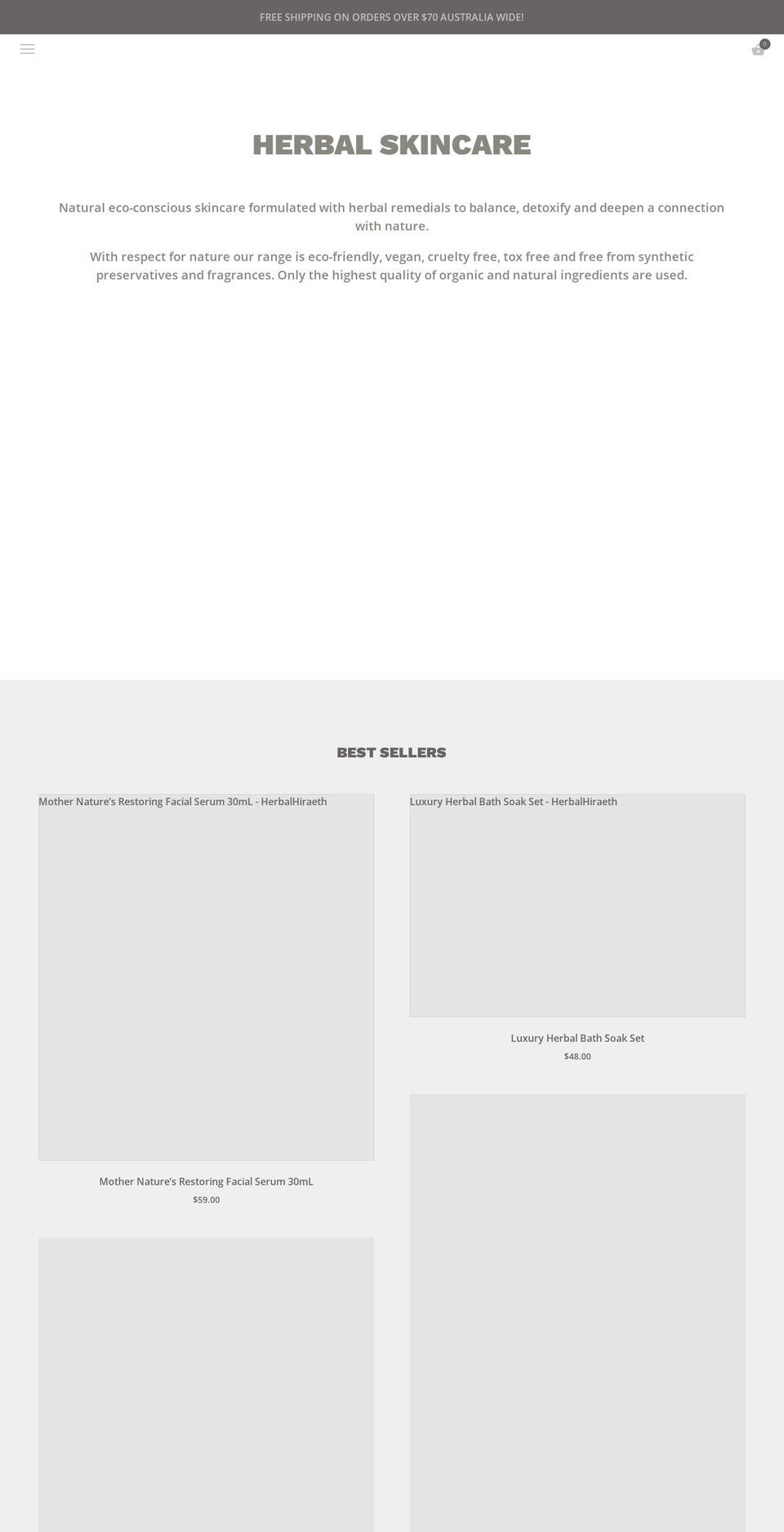 herbalhiraeth.com — Shopify storefront screenshot