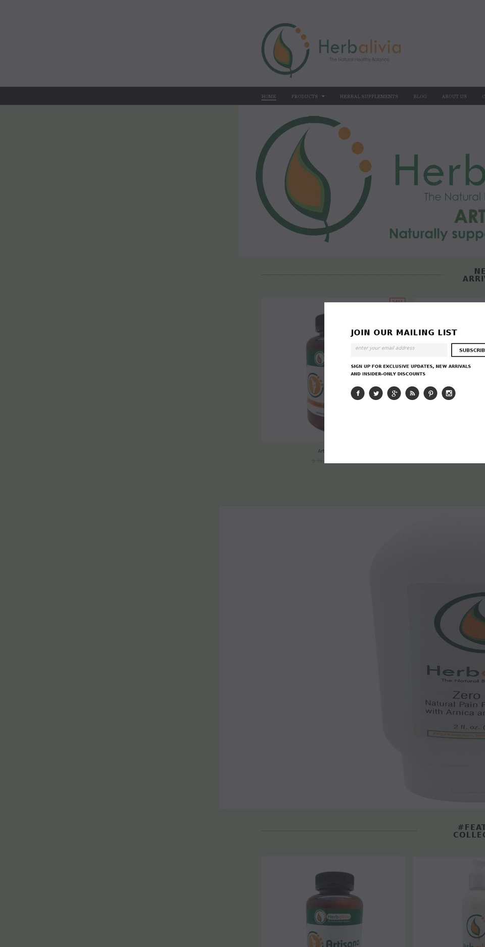 herbalivia.com shopify website screenshot