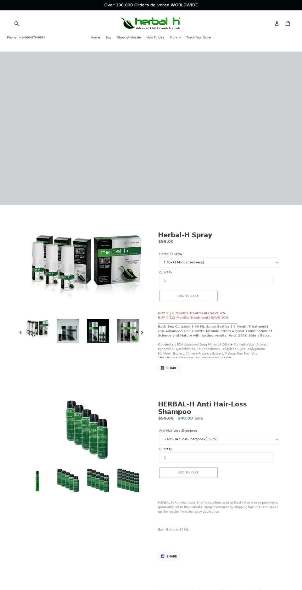 herbalminoxidil.com shopify website screenshot