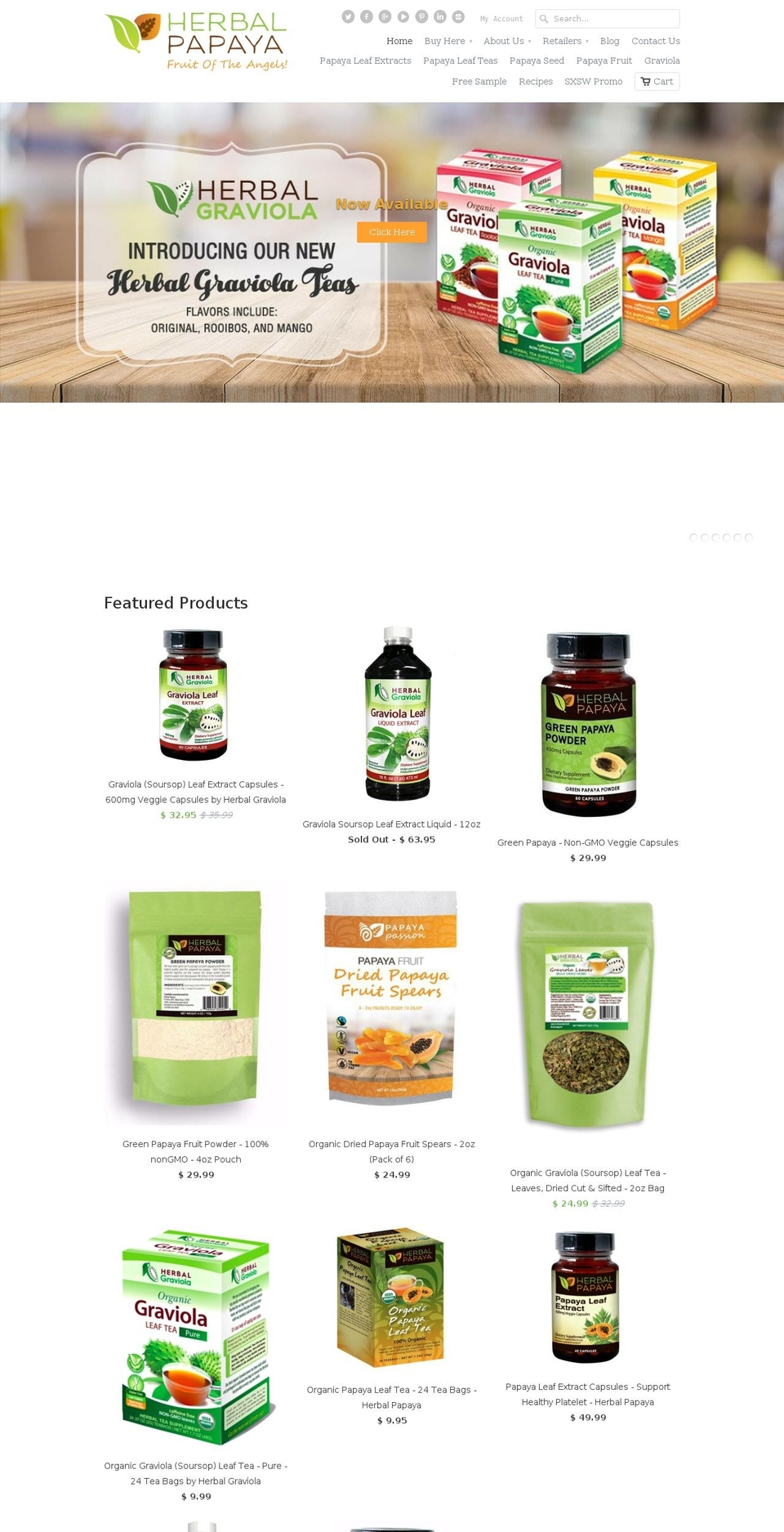 herbalpapaya.com shopify website screenshot