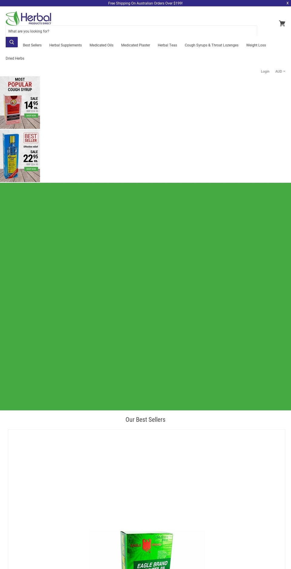 herbalproductsdirect.com.au shopify website screenshot