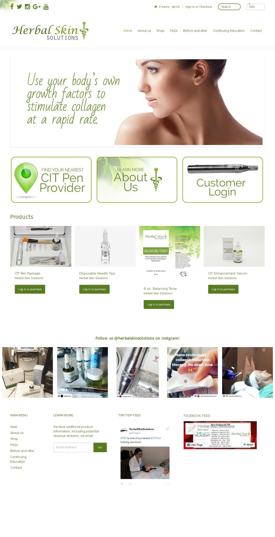 herbalskinsolutions.com shopify website screenshot